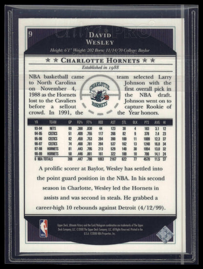 1999-00 Upper Deck Ultimate Victory #9 David Wesley