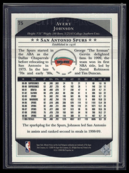 1999-00 Upper Deck Ultimate Victory #75 Avery Johnson