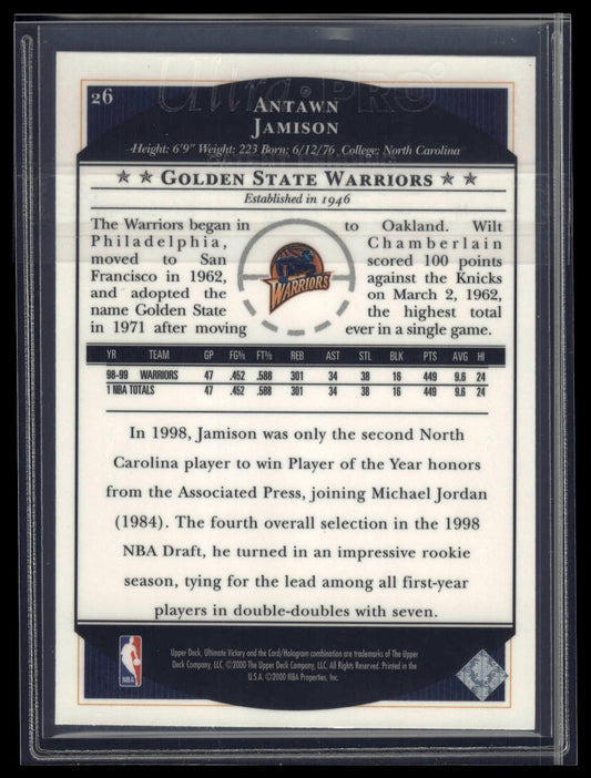 1999-00 Upper Deck Ultimate Victory #26 Antawn Jamison