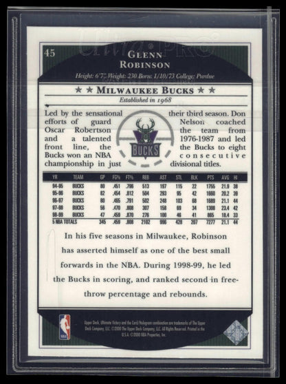 1999-00 Upper Deck Ultimate Victory #45 Glenn Robinson
