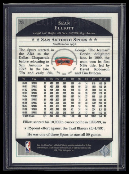 1999-00 Upper Deck Victory #229 Sean Elliott
