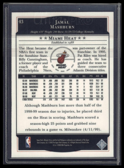 1999-00 Upper Deck Ultimate Victory #43 Jamal Mashburn
