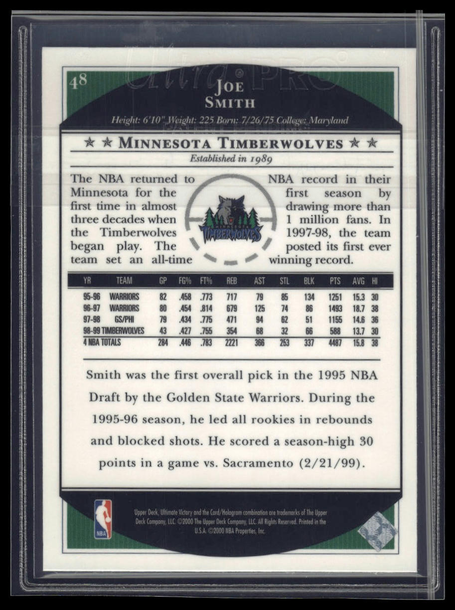 1999-00 Upper Deck Victory #153 Joe Smith