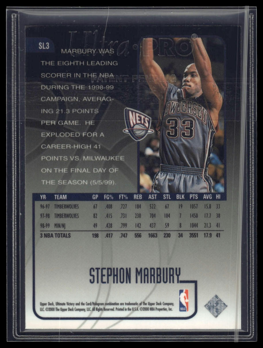 1999-00 Upper Deck Ultimate Victory #SL3 Stephon Marbury Scorin' Legion