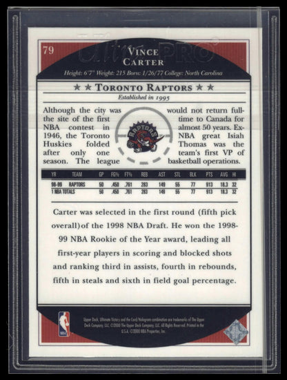 1999-00 Upper Deck Ultimate Victory #79 Vince Carter Victory Collection