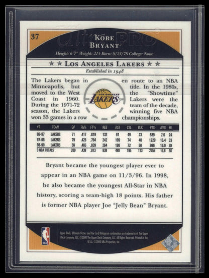 1999-00 Upper Deck Ultimate Victory #37 Kobe Bryant
