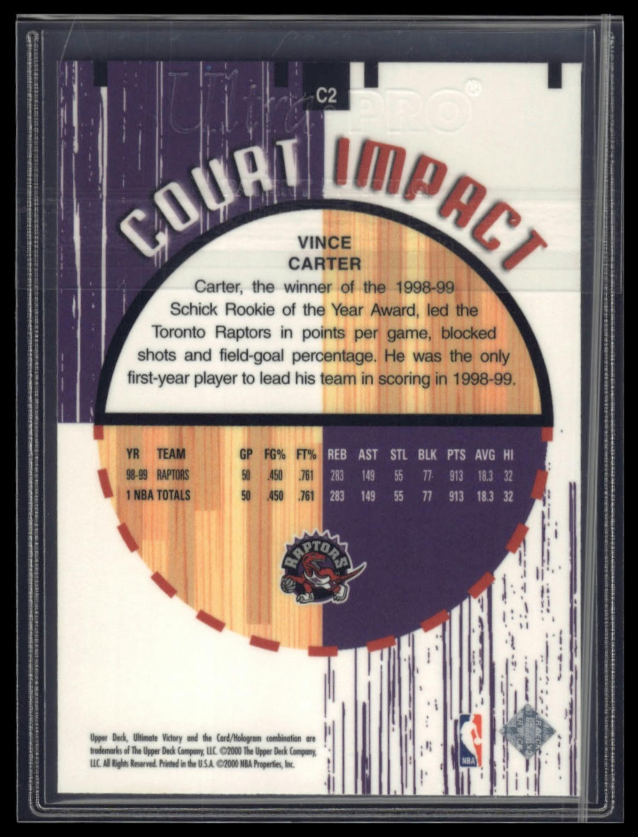 1999-00 Upper Deck Ultimate Victory #C2 Vince Carter Court Impact