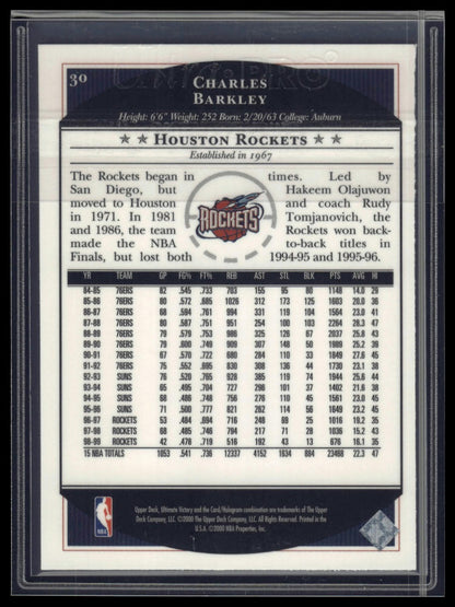 1999-00 Upper Deck Ultimate Victory #30 Charles Barkley