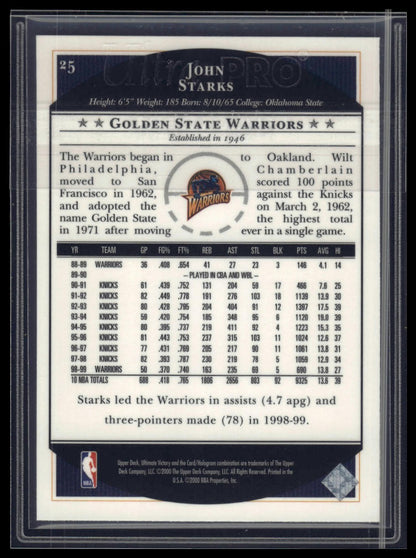 1999-00 Upper Deck Ultimate Victory #25 John Starks