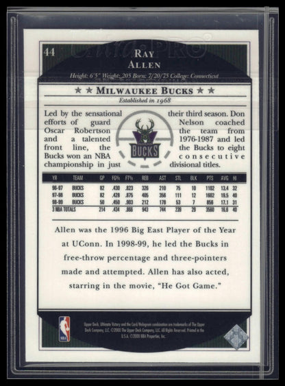1999-00 Upper Deck Ultimate Victory #44 Ray Allen