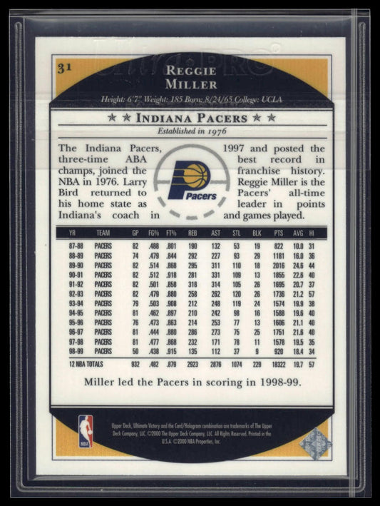1999-00 Upper Deck Ultimate Victory #31 Reggie Miller
