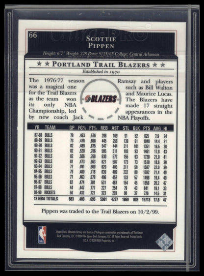 1999-00 Upper Deck Ultimate Victory #66 Scottie Pippen