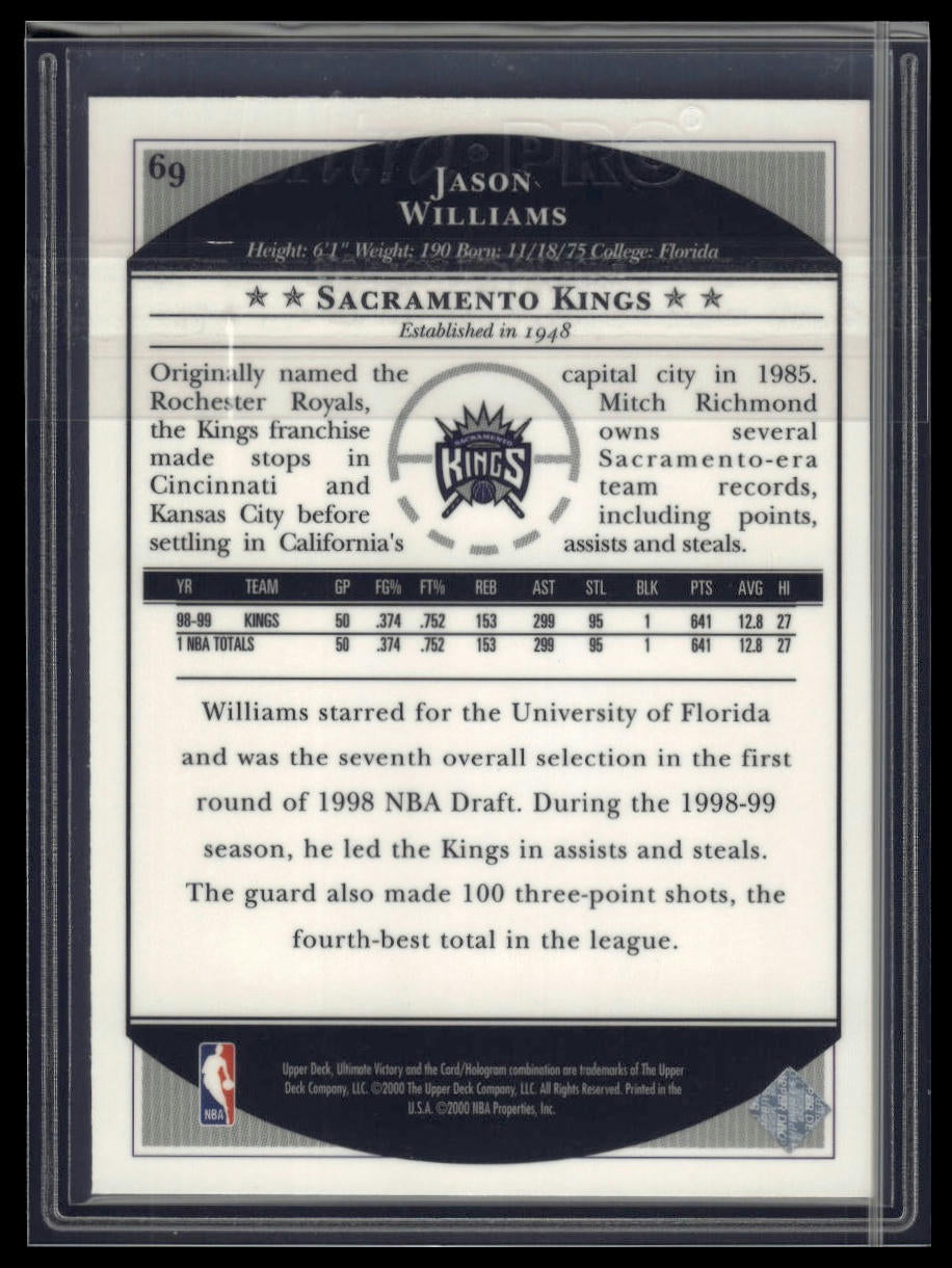1999-00 Upper Deck Ultimate Victory #69 Jason Williams