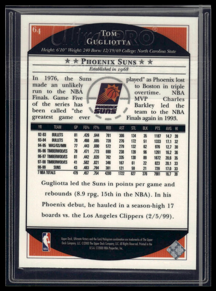 1999-00 Upper Deck Ultimate Victory #64 Tom Gugliotta
