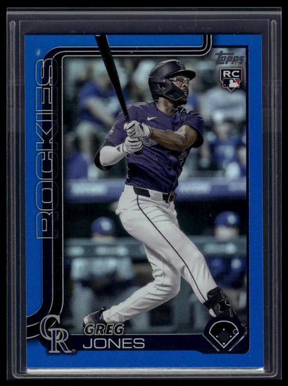2025 Topps #36 Greg Jones Blue Holo Foil #/150