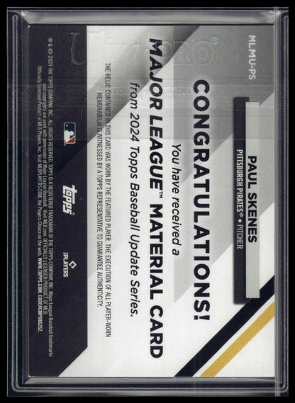 2025 Topps Series 1 #MLMU-PS Paul Skenes Major League Materials Relics