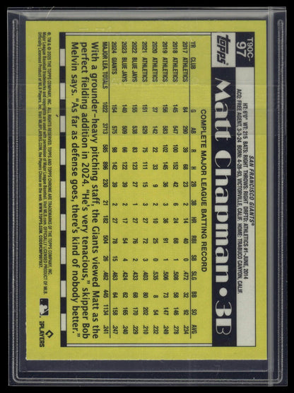 2025 Topps Matt Chapman 1990 Topps Baseball 35th Anniversary Chrome