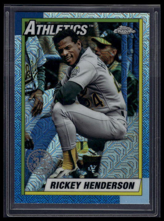 2025 Topps Series 1 Rickey Henderson 1990 Topps Baseball 35th Anniversary Chrome