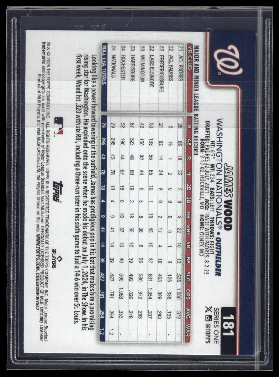 2025 Topps Series 1 #181 James Wood