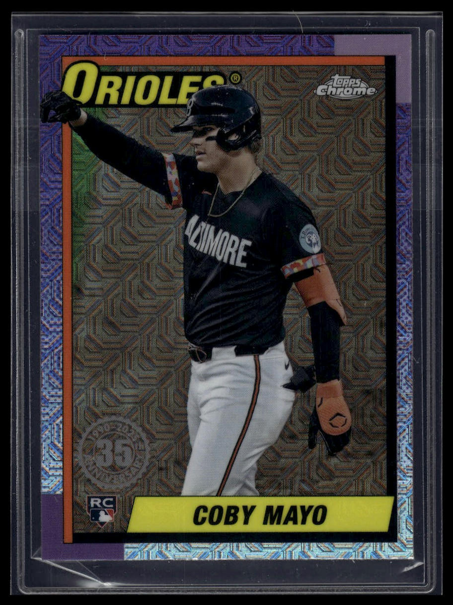 2025 Topps Coby Mayo 1990 Topps Baseball 35th Anniversary Chrome