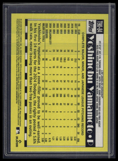 2025 Topps Series 1 Yoshinobu Yamamoto 1990 Topps Baseball 35th Anniversary