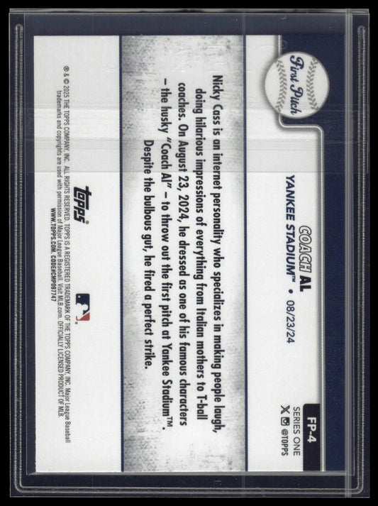 2025 Topps Series 1 #FP-4 Coach Al First Pitch (Series One)