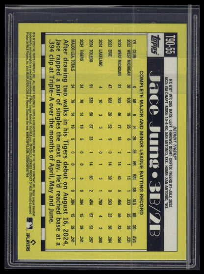 2025 Topps Series 1 Jace Jung 1990 Topps Baseball 35th Anniversary