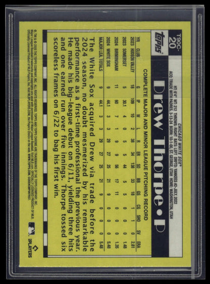 2025 Topps Drew Thorpe 1990 Topps Baseball 35th Anniversary Chrome