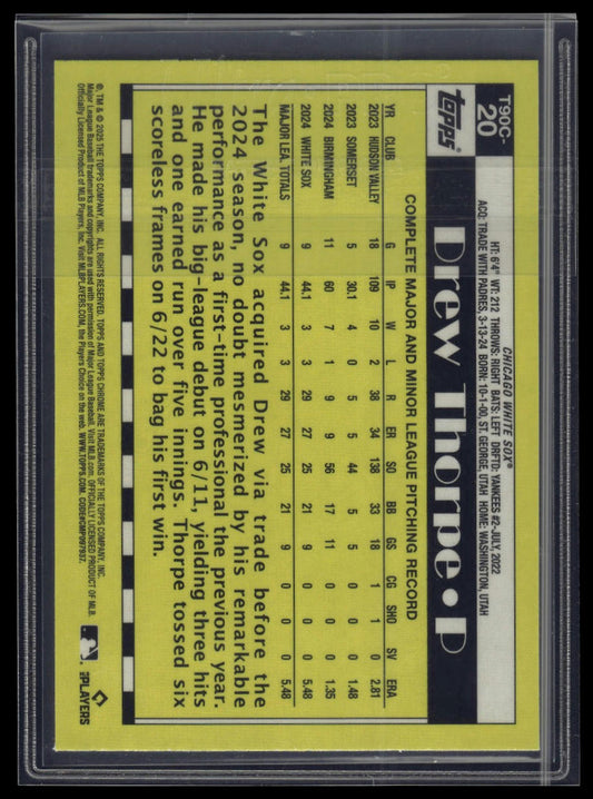2025 Topps Drew Thorpe 1990 Topps Baseball 35th Anniversary Chrome