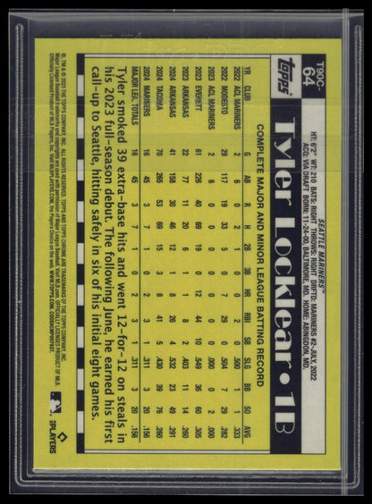 2025 Topps Series 1 Tyler Locklear 1990 Topps Baseball 35th Anniversary Chrome
