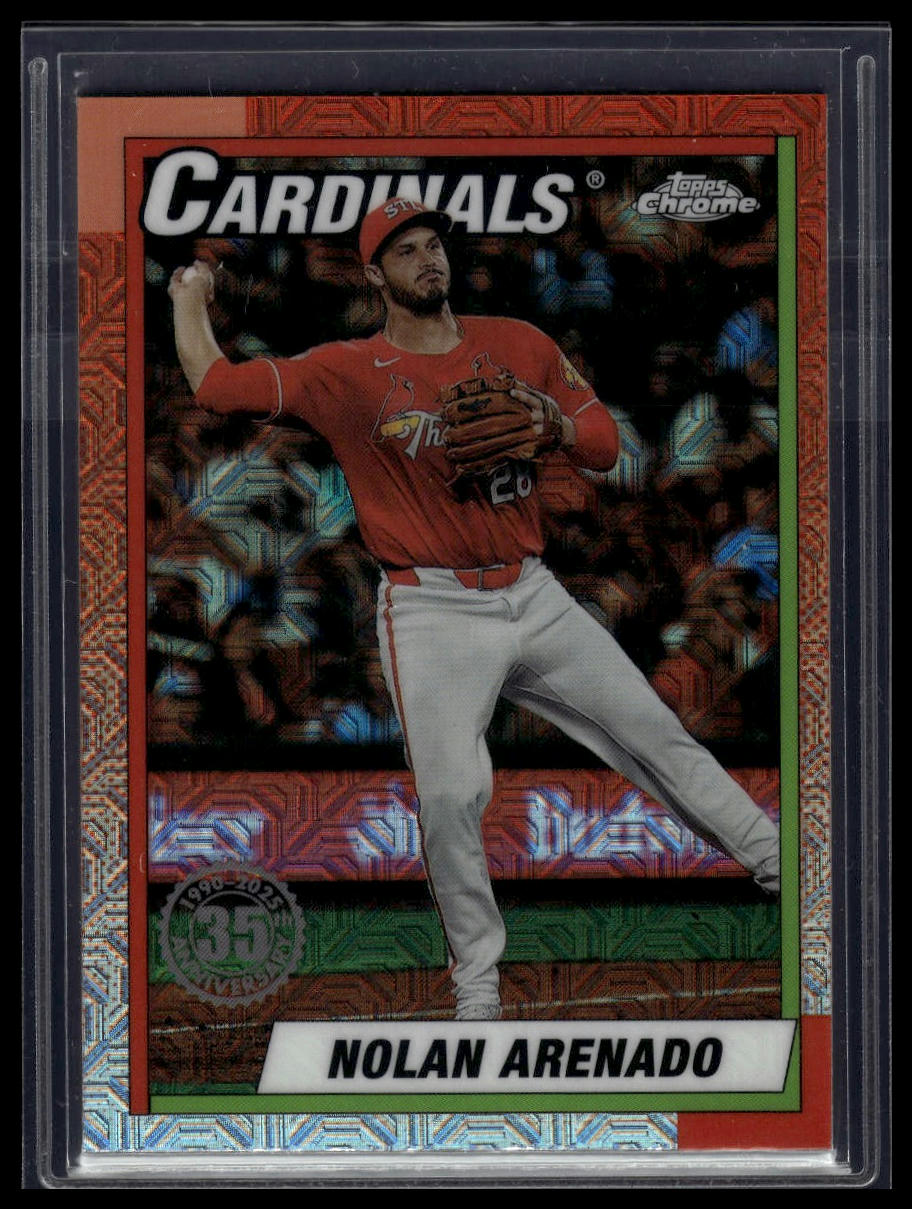 2025 Topps Series 1 Nolan Arenado 1990 Topps Baseball 35th Anniversary Chrome