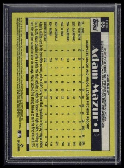 2025 Topps Adam Mazur 1990 Topps Baseball 35th Anniversary Chrome
