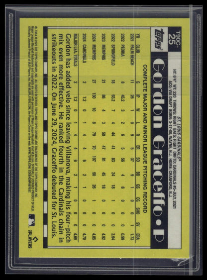 2025 Topps Gordon Graceffo 1990 Topps Baseball 35th Anniversary Chrome