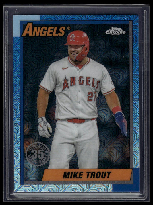 2025 Topps Series 1 Mike Trout 1990 Topps Baseball 35th Anniversary Chrome
