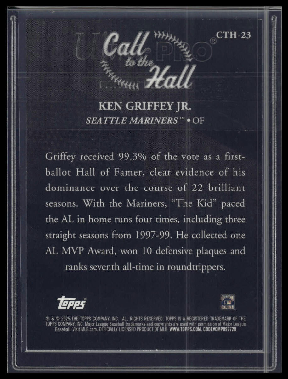 2025 Topps Series 1 #CTH-23 Ken Griffey Jr. Call to the Hall Pink Foil