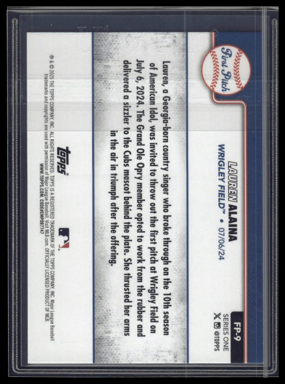 2025 Topps #FP-9 Lauren Alaina First Pitch (Series One)