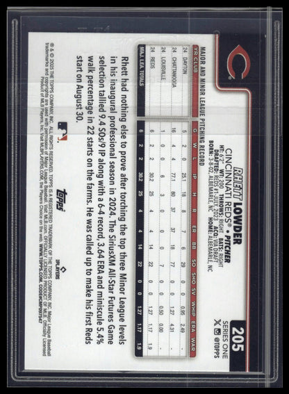 2025 Topps Series 1 #205 Rhett Lowder