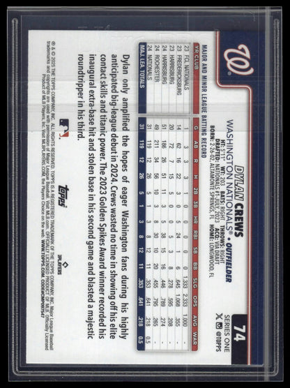 2025 Topps #74 Dylan Crews