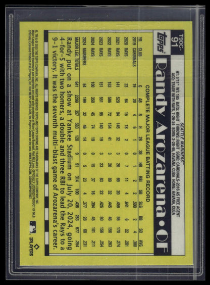 2025 Topps Randy Arozarena 1990 Topps Baseball 35th Anniversary Chrome