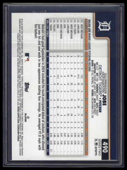 2025 Topps #490 Jackson Jobe Holo Foil