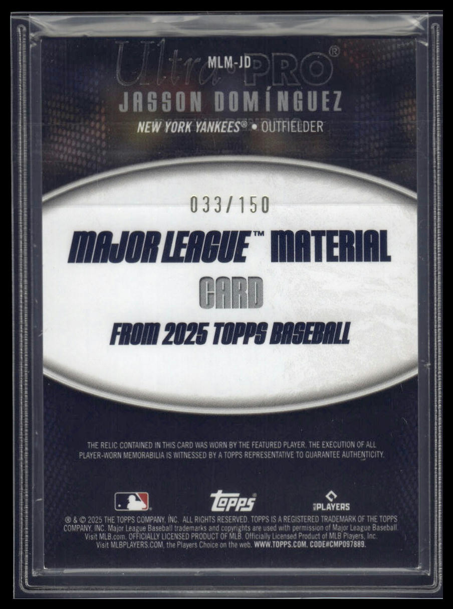 2025 Topps Jasson Domínguez Major League Material Relics Blue #/150