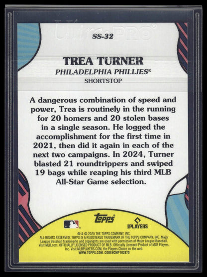 2025 Topps #SS-32 Trea Turner Summer Superstars