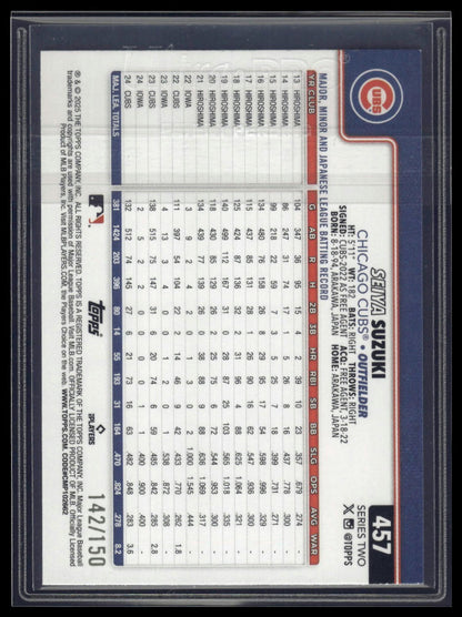 2025 Topps #457 Seiya Suzuki Blue Rainbow Foil #/150