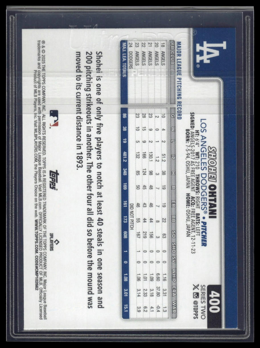 2025 Topps #400 Shohei Ohtani Topps Foil Pattern
