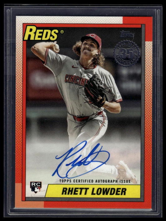 2025 Topps Series 1 Rhett Lowder 1990 Topps Baseball 35th Anniversary Auto