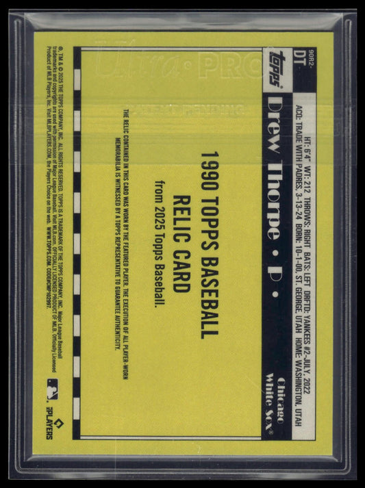 2025 Topps Drew Thorpe 1990 Topps Baseball 35th Anniversary Relics