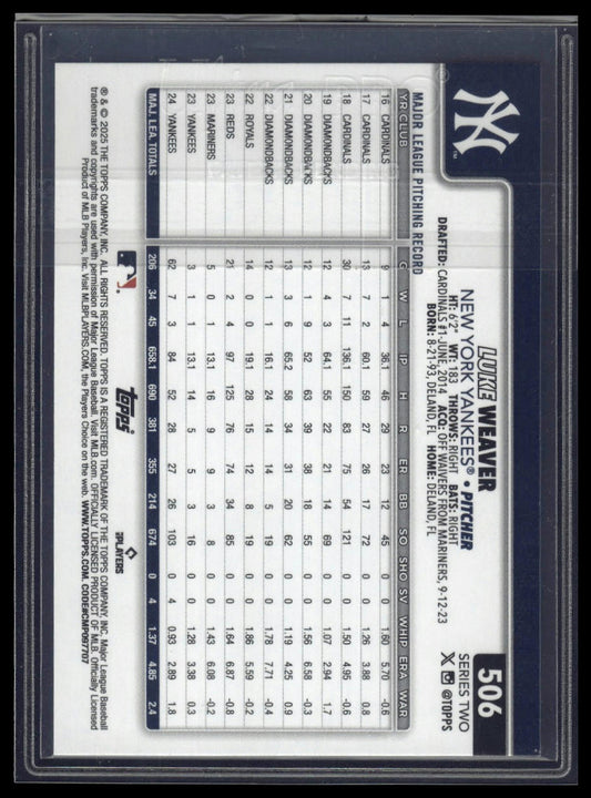2025 Topps #506 Luke Weaver Team Color Border