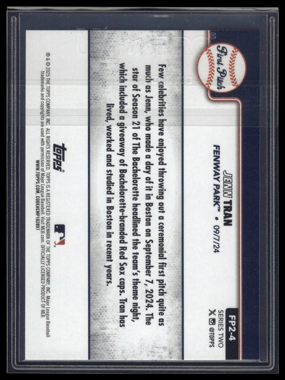 2025 Topps Series 1 #FP2-4 Jenn Tran First Pitch (Series Two)