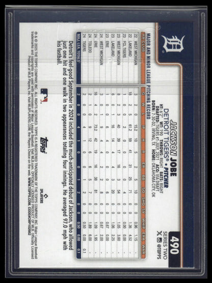 2025 Topps #490 Jackson Jobe Sandglitter