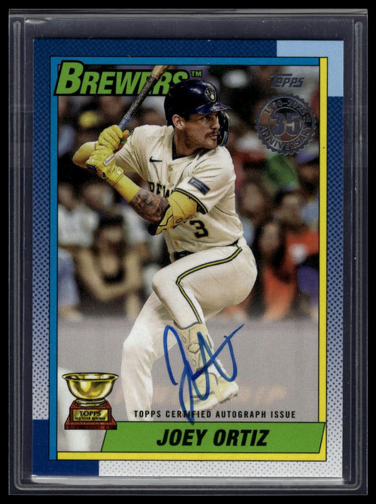 2025 Topps Series 1 Joey Ortiz 1990 Topps Baseball 35th Anniversary Auto